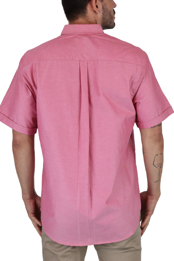 Camisa Corte Regular Color Rosado Con Bolsa Para Caballero